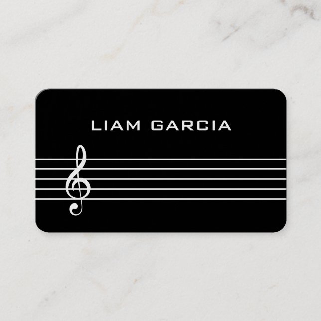 Black Musician Music Teacher Business Card (Front)