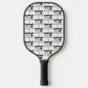 Black Mustache Humor Pickleball Paddle