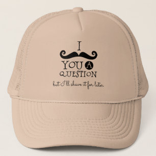 Black Mustache Humor Trucker Hat