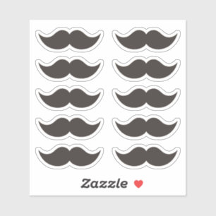 Black Mustaches Moustache Set of 10 Stickers