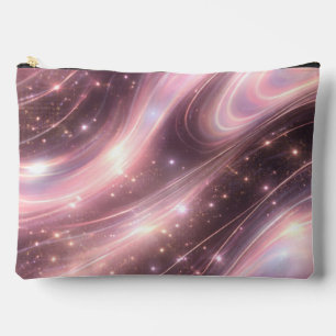 Black & muted blush space patterns AI art Accessory Pouch