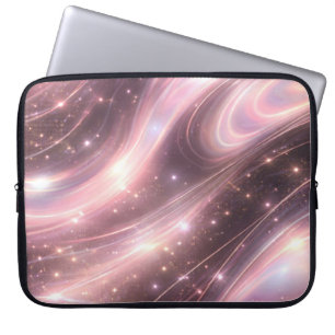 Black & muted blush space patterns AI art Laptop Sleeve