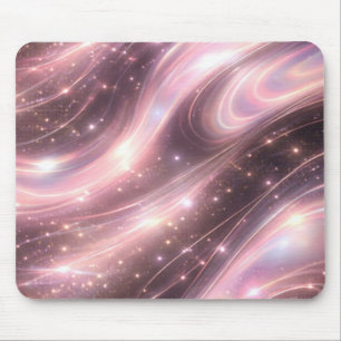 Black & muted blush space patterns AI art Mouse Mat