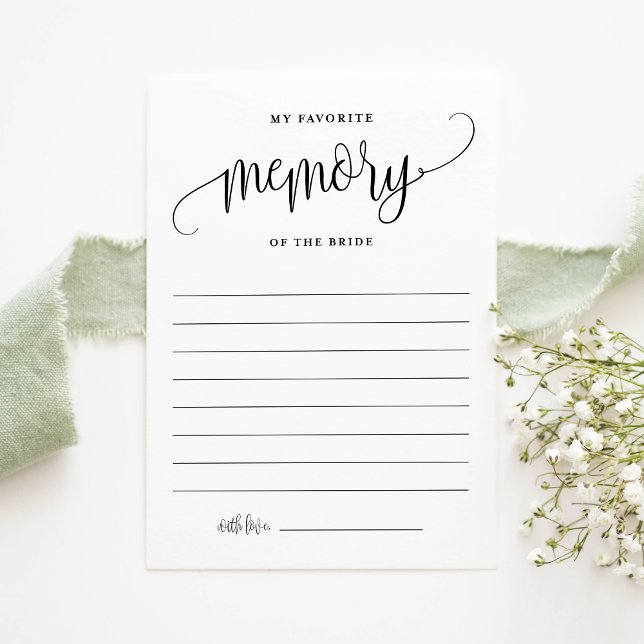 Black My Favourite Memory of the Bride Card (Creator Uploaded)