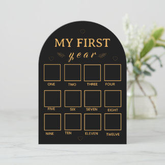 Black my first year photo frame template