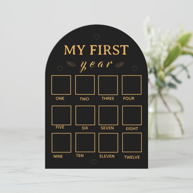 Black my first year photo frame template (Standing Front)