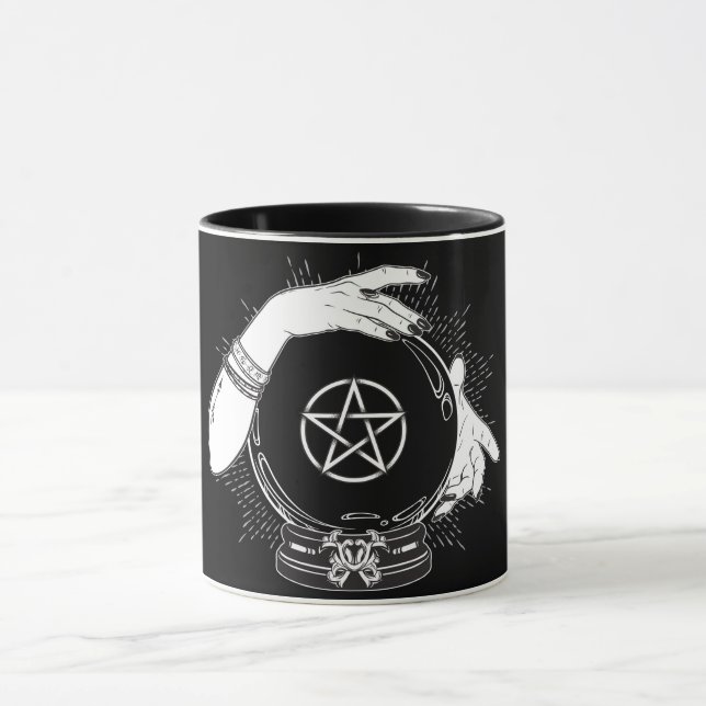 Black Mystic Fortune Teller Mystical Crystal Ball Mug (Center)