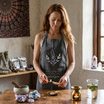 Black Mystical Holographic Spiritual Crystals  Apron<br><div class="desc">Bring intention and style into your daily rituals with this custom spiritual crystal apron, designed for modern mystics, holistic professionals, and creative souls. Featuring a luminous crystal and botanical illustration accented with subtle celestial details, this apron blends mystical symbolism with a clean, contemporary aesthetic. Perfect for spiritual practitioners, wellness coaches,...</div>