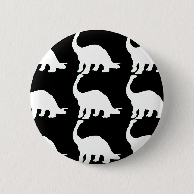 Black n White Dinos 6 Cm Round Badge (Front)