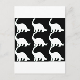 Black n White Dinos Postcard