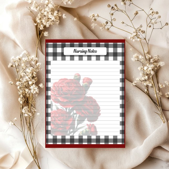 Black n White Floral Gingham _ Nursing Notes (Creator Uploaded)