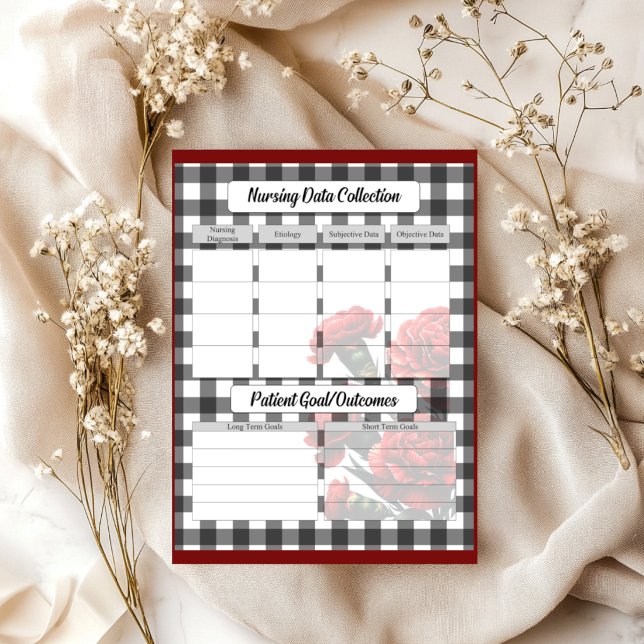 Black n White Floral_ Nursing Data Collection Notepad (Creator Uploaded)