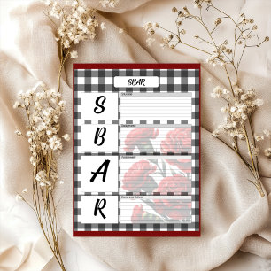 Black n White Floral_ SBAR Template Notepad