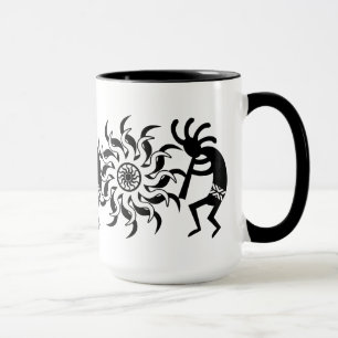 Black N White Southwest Kokopelli Tribal Sun Mug