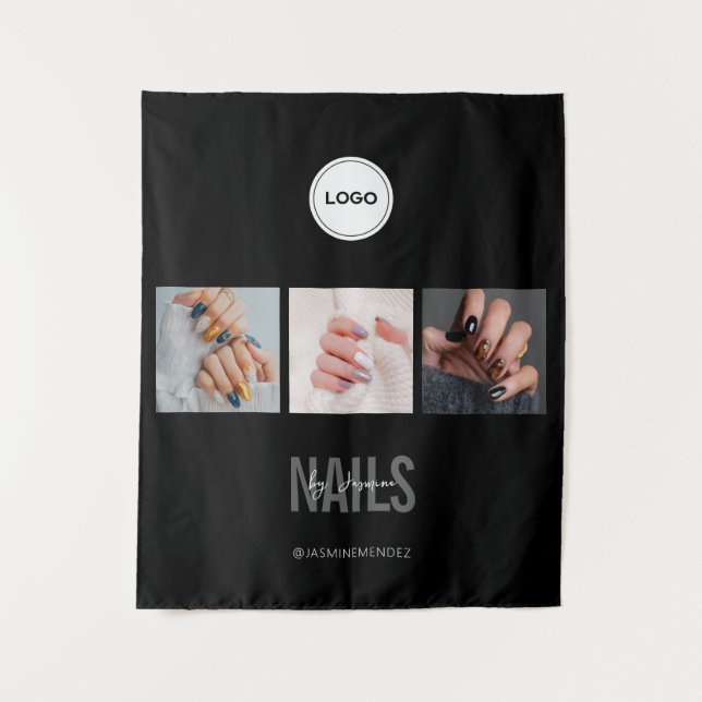Black Nails Studio Photo Collage Trade Show Tapestry (Front)