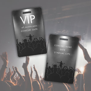 Black Name Custom VIP All Access Pass Concert ID Badge