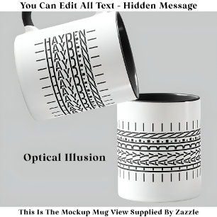 Black Name Hidden Message Trendy Mug 121B Modern