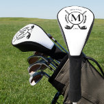 Black Name Monogram On White Golf Club Head Cover<br><div class="desc">This Luxury Monogram Club Head Cover features a Black monogram graphic,  with three text boxes to personalise.</div>