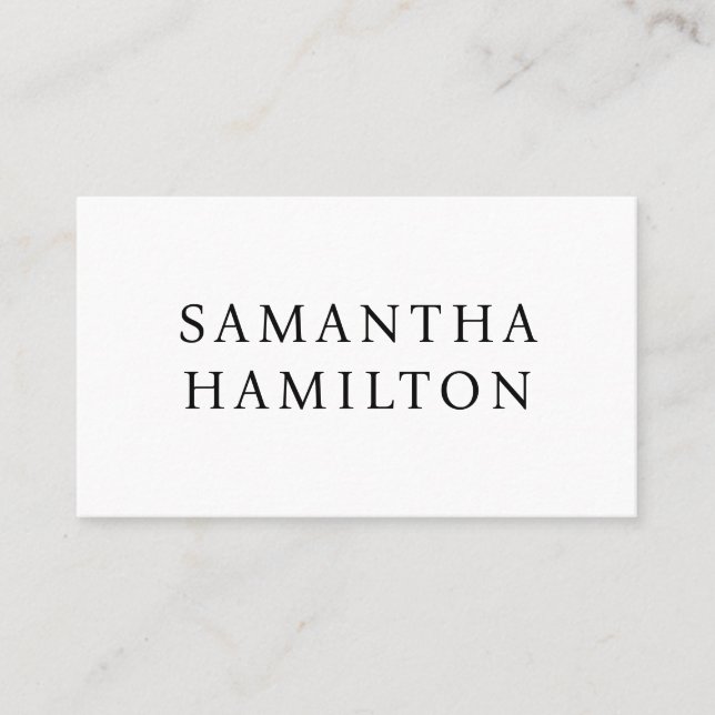 Black Names Modern Minimalist BN Business Card (Front)