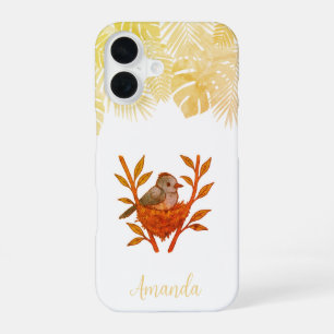 Black-Naped Monarch Nestled Among the Leaves iPhone 16 Case