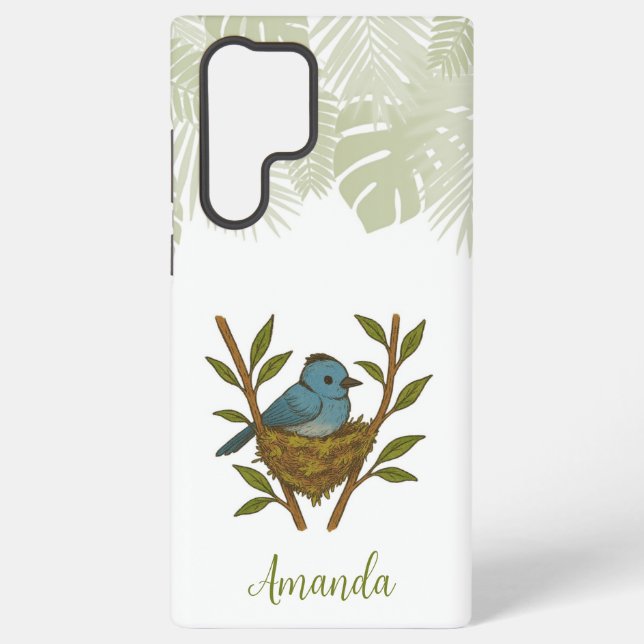Black-Naped Monarch Nestled Among the Leaves Samsung Galaxy S22 Ultra Case (Back)