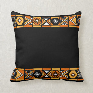 Black Native African art pillow