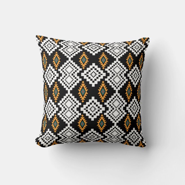 Black Native Americans, Timeless Tribal Patterns Cushion (Front)