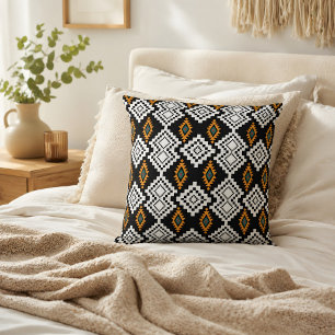Black Native Americans, Timeless Tribal Patterns Cushion