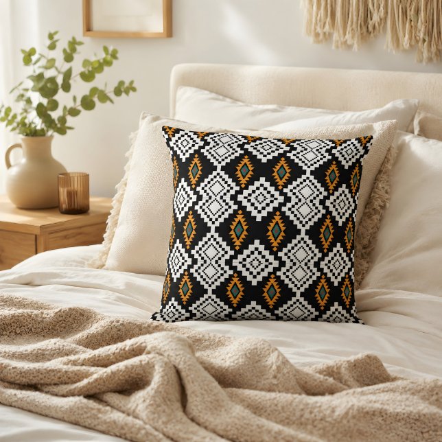 Black Native Americans, Timeless Tribal Patterns Cushion (Creator Uploaded)