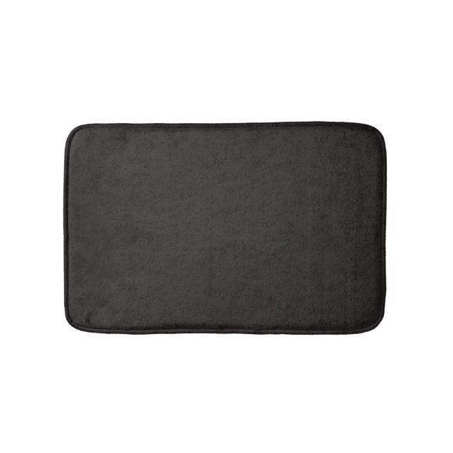 Black Natural Cork Bark Look Wood Grain Bath Mat (Front)