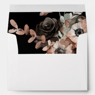 Black & Natural Floral Boho - Black Envelope