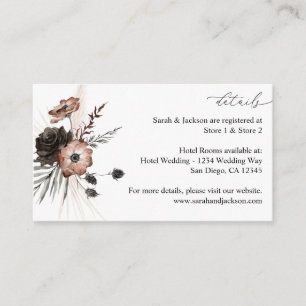 Black & Natural Floral Boho Details Sm Enclosure Card