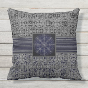 Black, Navy, & Grey X's and O's Pattern Cushion