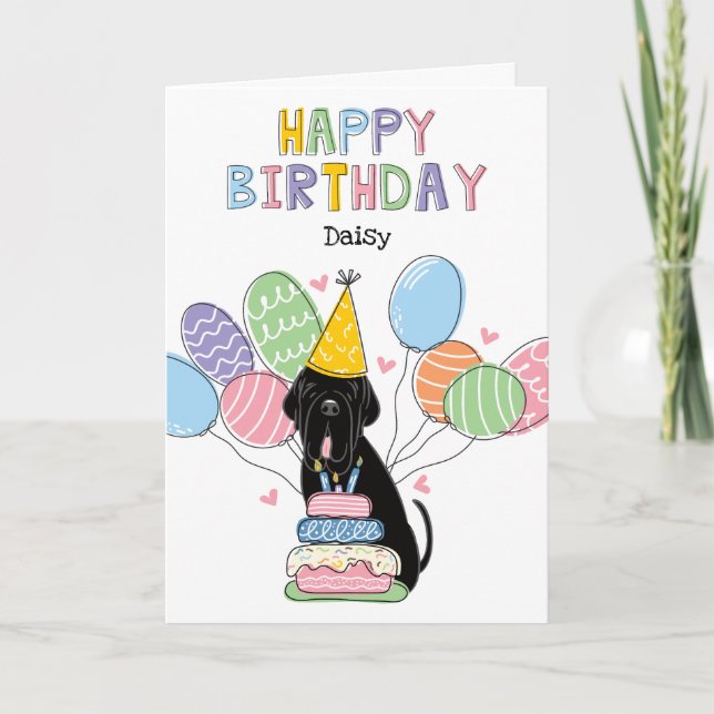 Black Neapolitan Mastiff Birthday Card (Front)