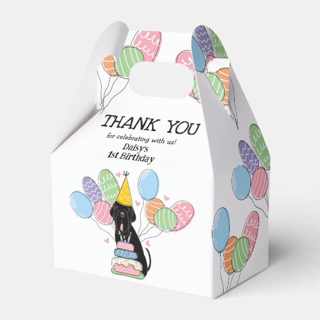 Black Neapolitan Mastiff Dog Thank You Favour Box (Front Side)