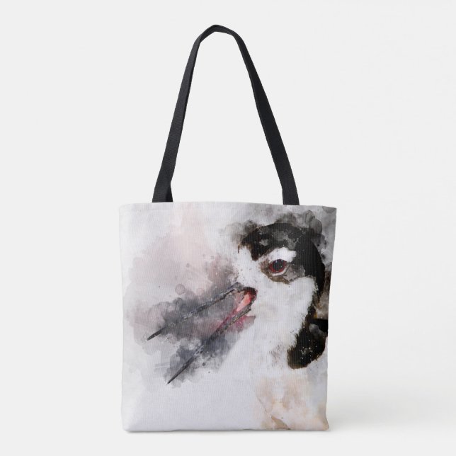 Black-necked Stilt watercolor Tote Bag (Back)