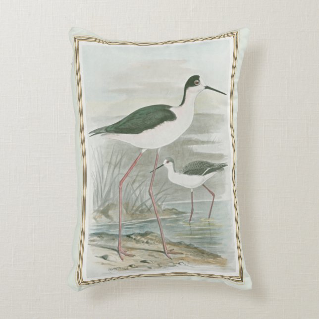Black-Necked Stilts by the Water Decorative Cushion (Front(Vertical))