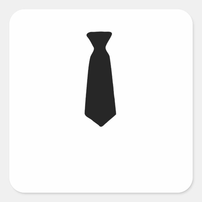 Black Necktie Square Sticker (Front)