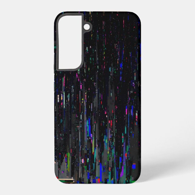 Black Neon Digital Glitch Samsung Galaxy S22+ Case (Back)
