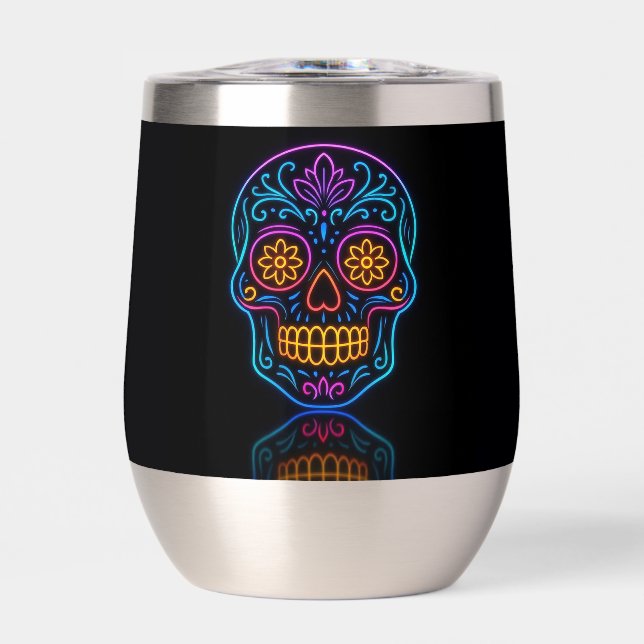 Black, neon sugar skull/day of the dead welcome (Front)