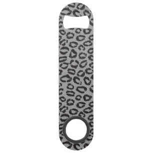 Black net lace with leopard pattern on white