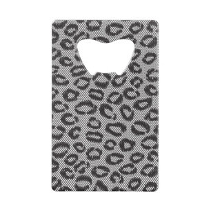 Black net lace with leopard pattern on white