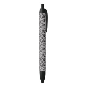Black net lace with leopard pattern on white ink pen