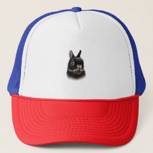 Black Netherland Dwarf Rabbit Bust Women's Unisex  Trucker Hat