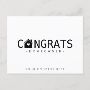 Black New Homeowner Congrats Realty Postcard