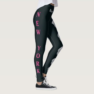 Black New York State Flower (The Rose) Leggings