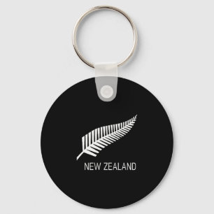 Black New Zealand Fern Shirt Mens Black Nz Gift Pr Key Ring