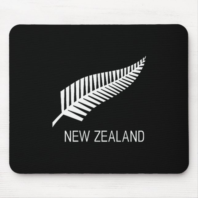 Black New Zealand Fern Shirt Mens Black Nz Gift Pr Mouse Mat (Front)