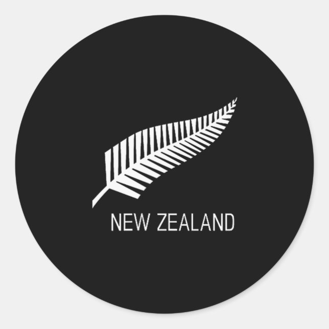 Black New Zealand Fern Shirt Mens Black Proud Kiwi Classic Round Sticker (Front)
