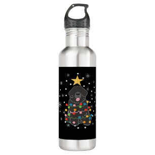 Black Newfie Newfoundland Dog Christmas Tree Class 710 Ml Water Bottle